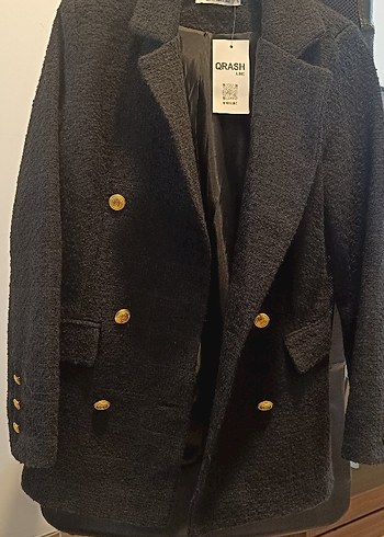 Düğmeli fume Midi Kadın Blazer Ceket sifir - Görsel 4