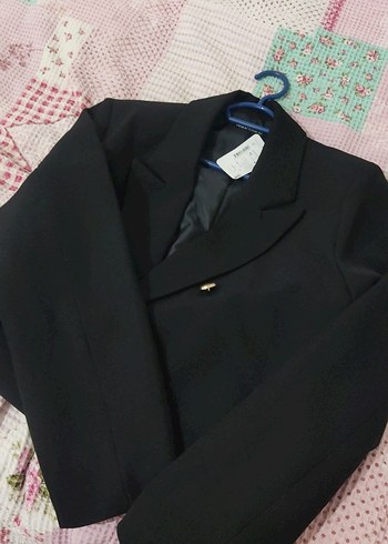 42 Beden Düğmeli Siyah Kadın Blazer Ceket
