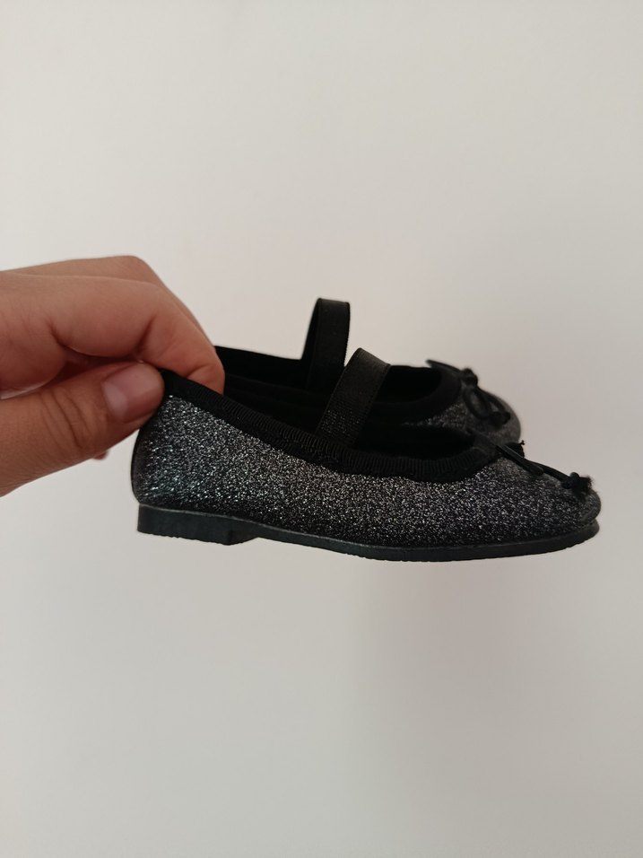 Kız Çocuk Gri Sim Desenli Tokalı Babet - Görsel 3