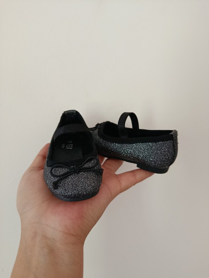 Kız Çocuk Gri Sim Desenli Tokalı Babet - Görsel 2