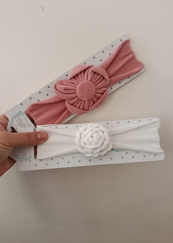 Beyaz Elastik Bohem Kız Çocuk Saç Bandı - Görsel 2