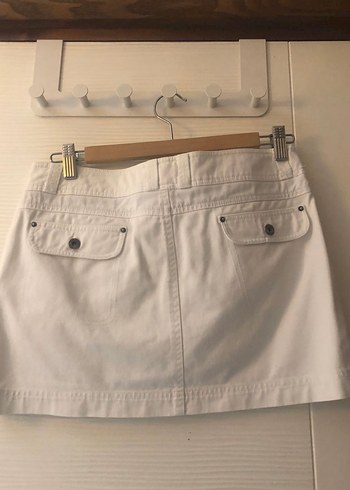 Beyaz Kemerli Mini Etek - Görsel 3