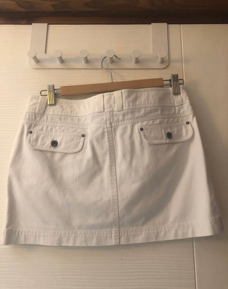 Beyaz Kemerli Mini Etek - Görsel 3