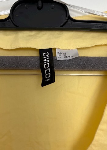 H&M Sarı Mini Elbise V Yakalı