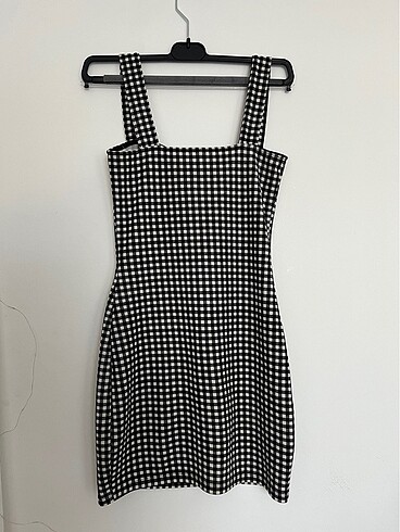 s Beden H&M Siyah Beyaz Mini elbise