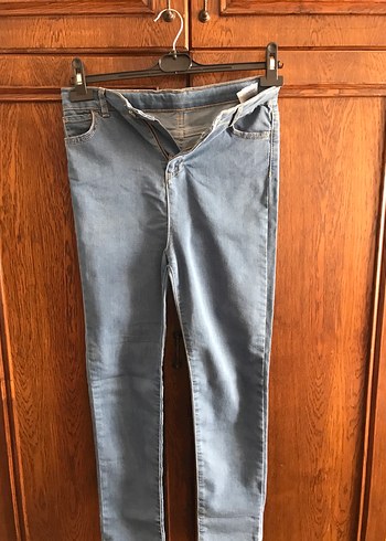 Defacto Kadın Mavi Denim Midi Pantolon Fermuarlı