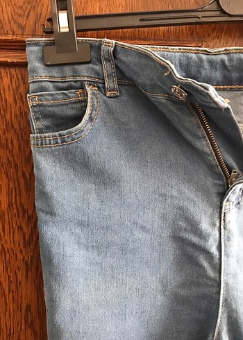 m Beden mavi Renk Kadın Mavi Denim Midi Pantolon Fermuarlı