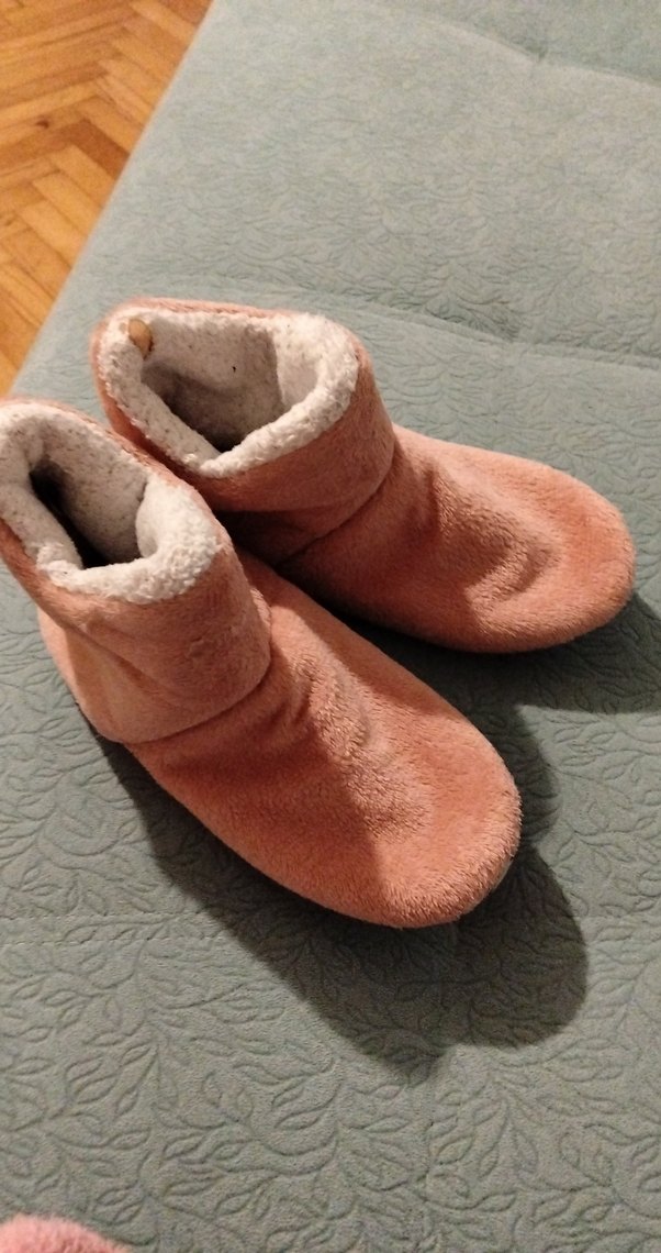 Kız Çocukları İçin Pembe Sıcak Kürklü Ev Terliği - Görsel 2