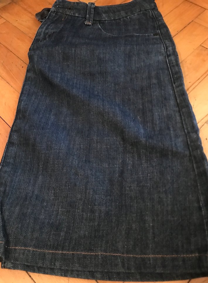 Lacivert Midi Hamile Kot Etek - Görsel 2