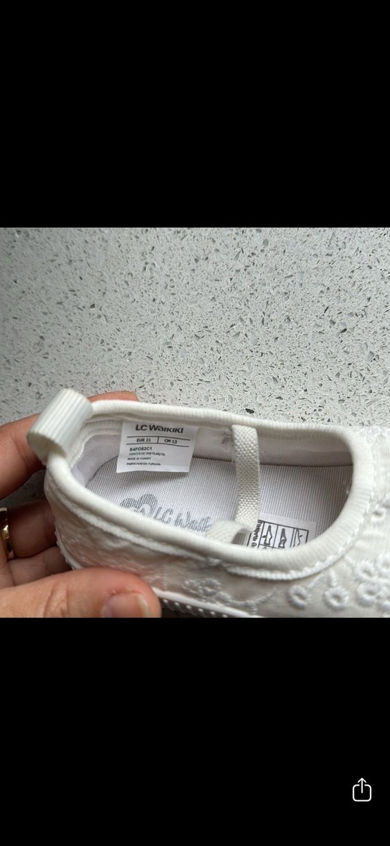 Kız Çocuk Beyaz Nakışlı Babet Ayakkabı - Görsel 4