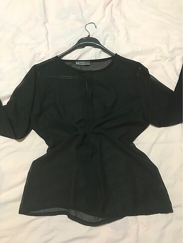 Zara tül yaka detaylı bluz