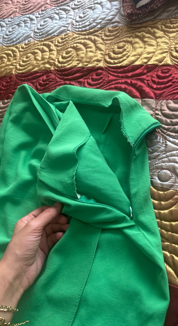 Drapeli Yeşil Midi Etek - Görsel 4