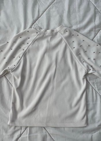 Diğer Kısa Kollu Beyaz Crop Top