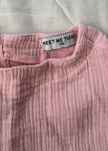 Pembe Keten Volanlı Bluz - Görsel 2
