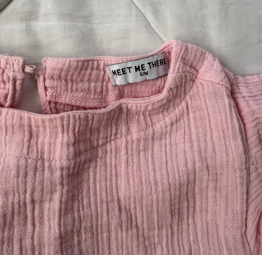 Pembe Keten Volanlı Bluz - Görsel 2