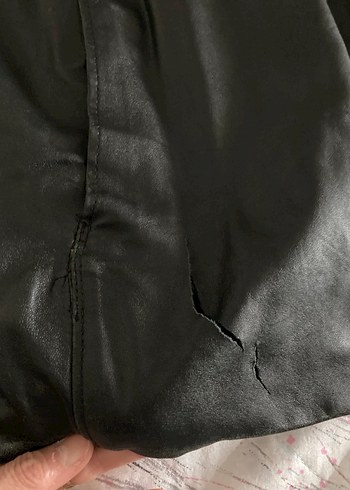Düğmeli Siyah Deri Erkek Ceket - Görsel 7