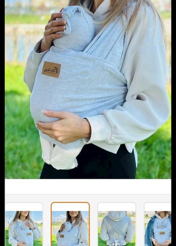 Gri penye  Bebek taşıma slingi - Görsel 5