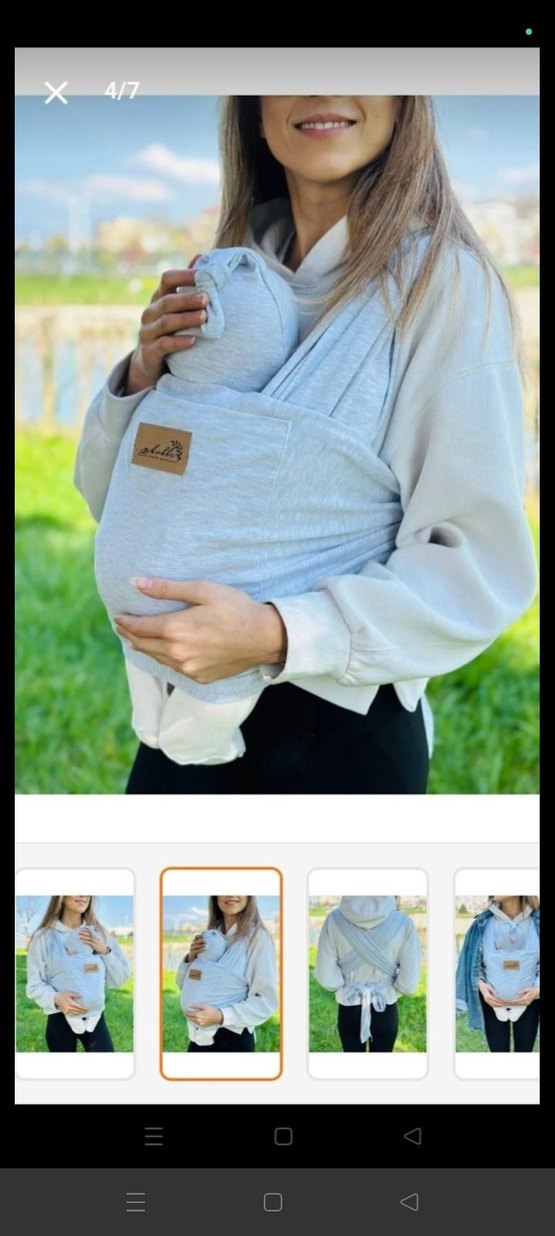 Gri penye  Bebek taşıma slingi - Görsel 5