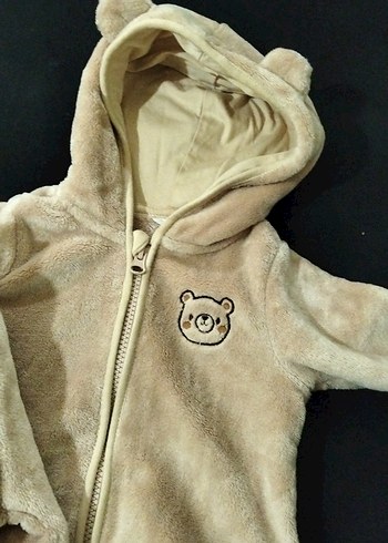 Bej Kürklü Erkek Bebek Polar Tulum - Görsel 2