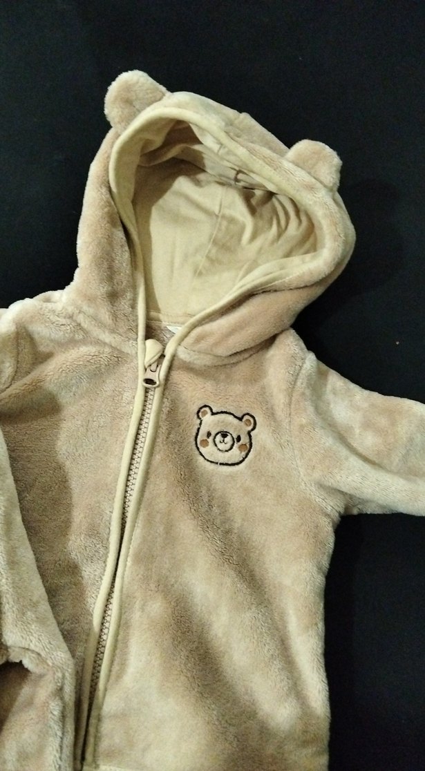 Bej Kürklü Erkek Bebek Polar Tulum - Görsel 2