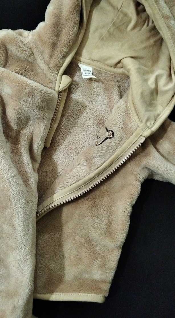 Bej Kürklü Erkek Bebek Polar Tulum - Görsel 5