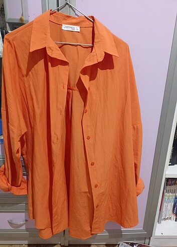 Trendyol happiness oversize turuncu gömlek 
