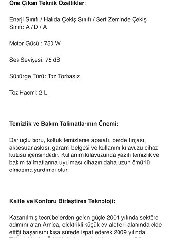 Arnica pika Elektrikli Süpürge - Görsel 6