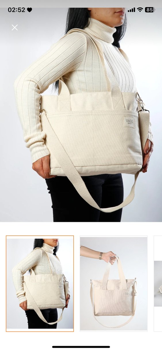 Bej Pamuk Kadın Çanta - Görsel 2