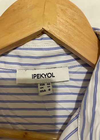 ipekyol İpekyol Nakış detaylı çizgili tunik gömlek
