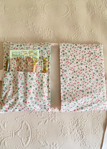 Kitap ajanda boy çok gözlü Çiçek Desenli Pastel Organizer kılıf