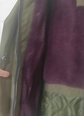 m Beden haki Renk Mavi Jeans Kadın Mont