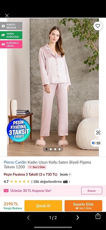 Pierre cardin pijama takımı