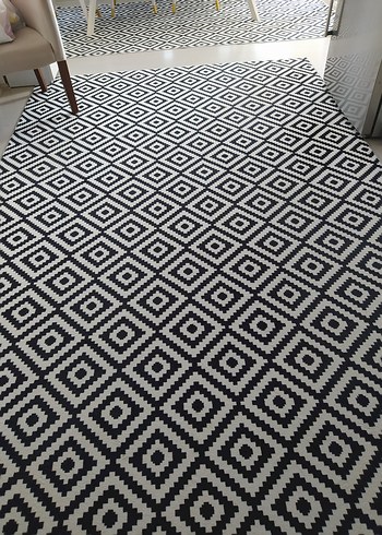 Gri Kareli Modern Halı
