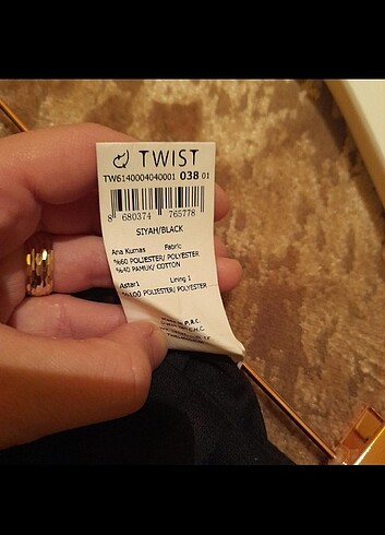 38 Beden siyah Renk Twist etek