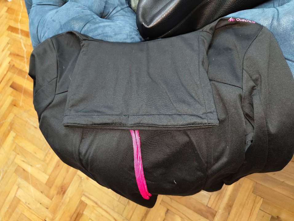 Kadın Siyah Yüksek Yaka Fermuarlı Spor Ceket - Görsel 4