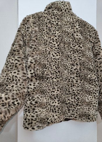 Leopar Desenli Kadın Suni Kürk Ceket - Görsel 4