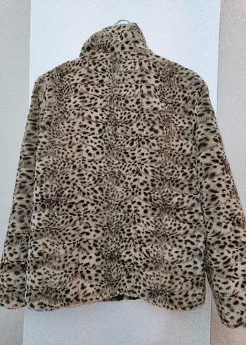 Leopar Desenli Kadın Suni Kürk Ceket - Görsel 5