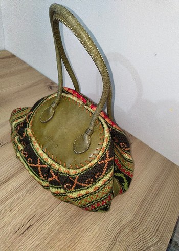 Etnik Desenli Örgü Bohem Kadın Çanta - Görsel 7