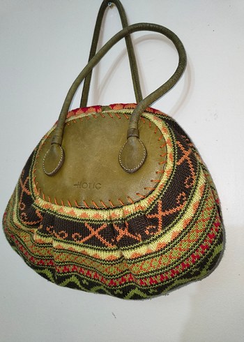 Etnik Desenli Örgü Bohem Kadın Çanta - Görsel 8