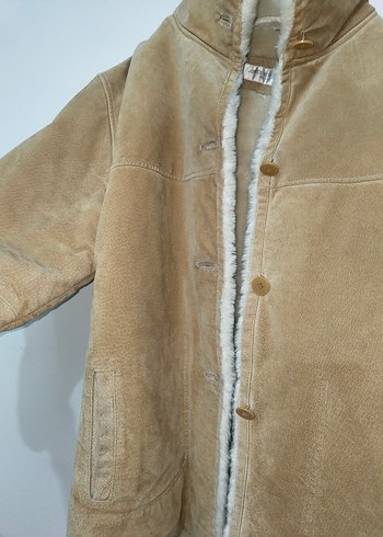 Kürklü Bej Süet Erkek Ceket - Görsel 2