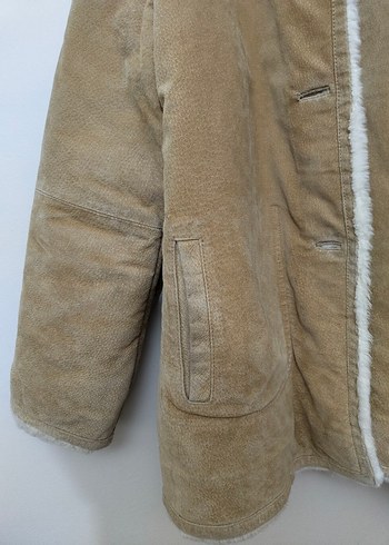 Kürklü Bej Süet Erkek Ceket - Görsel 11