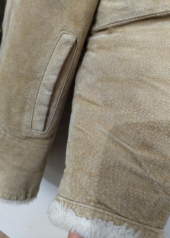 Kürklü Bej Süet Erkek Ceket - Görsel 12