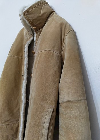 Kürklü Bej Süet Erkek Ceket - Görsel 7