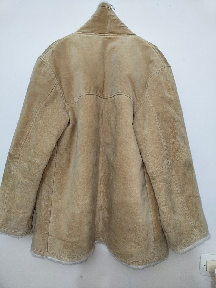 Kürklü Bej Süet Erkek Ceket - Görsel 5