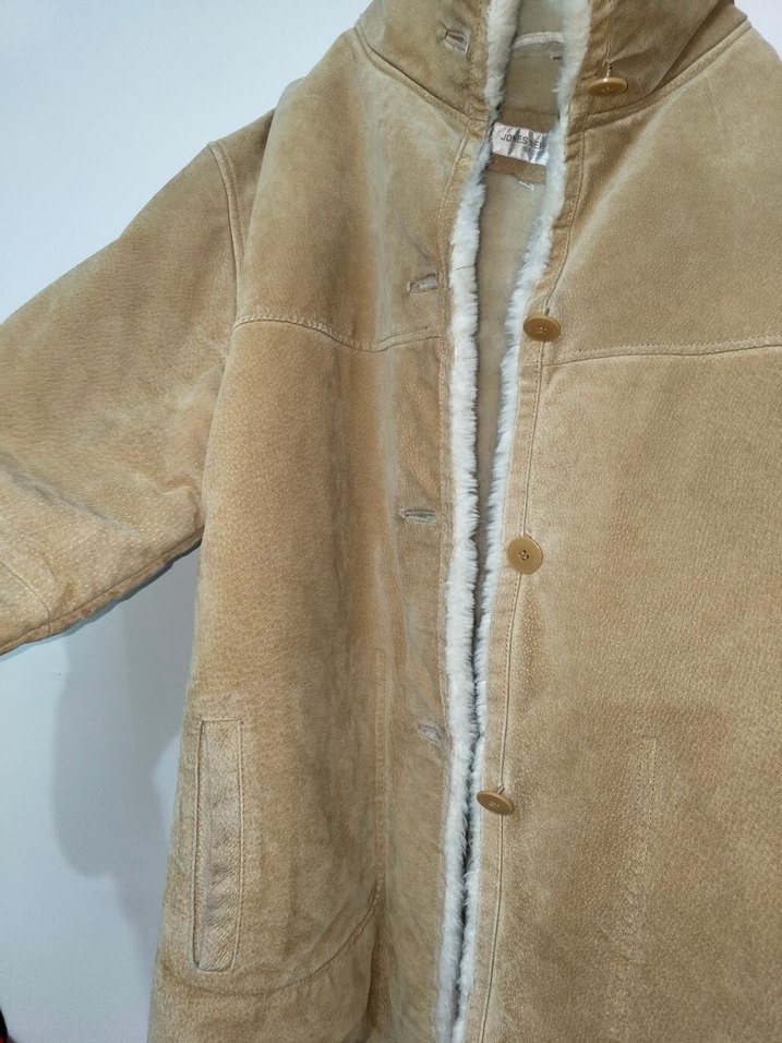 Kürklü Bej Süet Erkek Ceket - Görsel 2