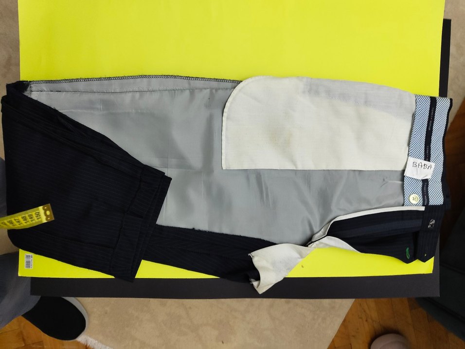 Lacivert Pilili Erkek Ofis Pantolonu - Görsel 4