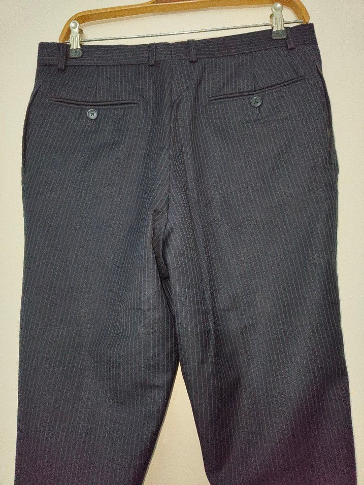 Lacivert Pilili Erkek Ofis Pantolonu - Görsel 3