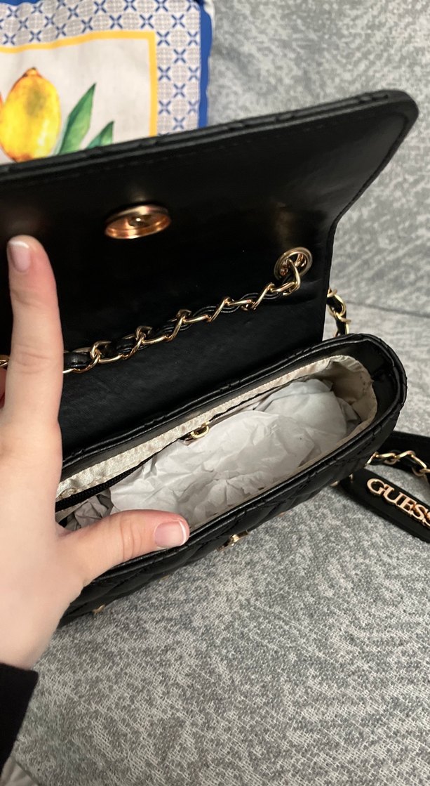 Siyah Zincir Detaylı Kadın Deri Çanta - Görsel 4