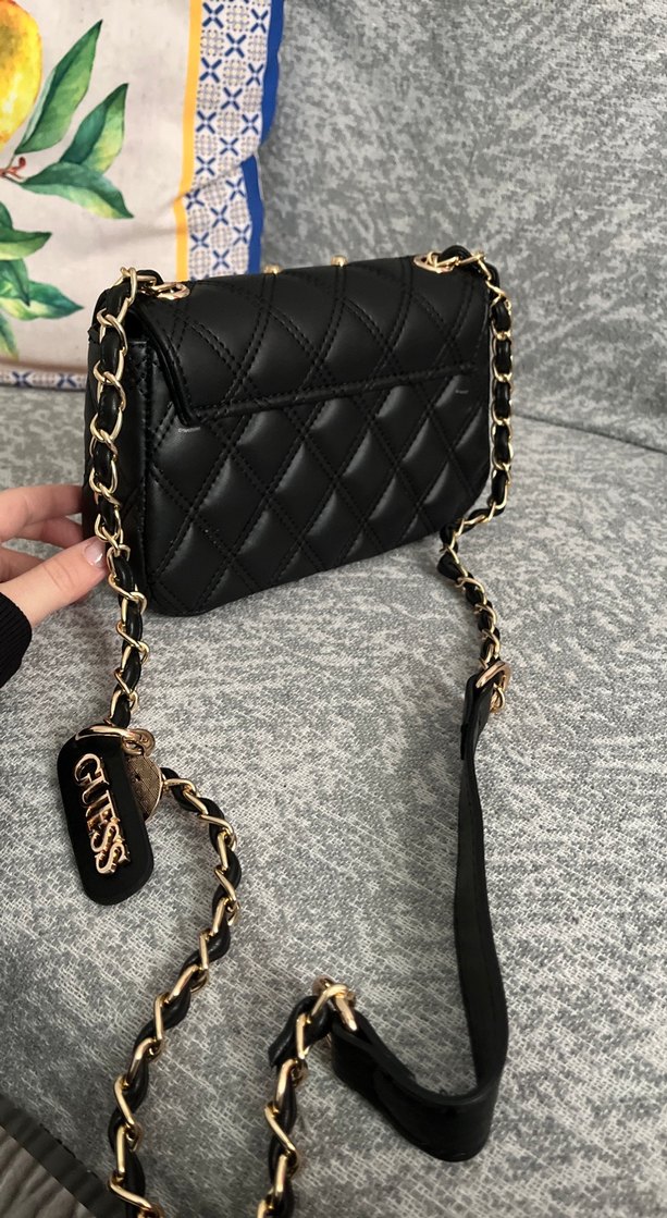 Siyah Zincir Detaylı Kadın Deri Çanta - Görsel 3