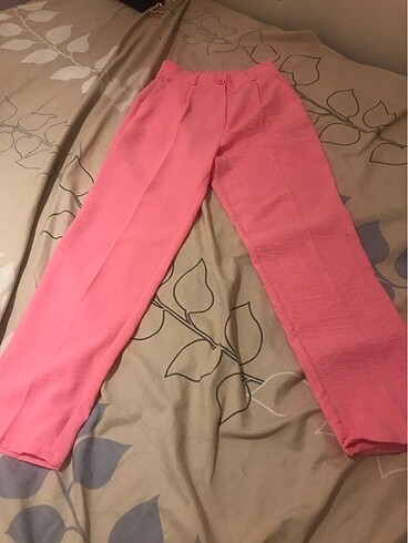 Pembe kumaş pantolon - Görsel 5